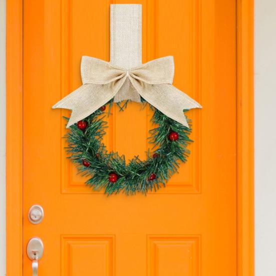 Vánoční kuchyňský věnec na skříňku se stuhou Malý věnec do okna z červených bobulí s mašlí pro statek Vchodové dveře Vánoční párty dekorace