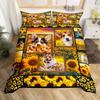 Pug Corgi Shiba Puppy Duvet Cover Set Dog Comforter Cover I Love Dogs Bedding Sets Kawaii Animals Cartoon Bedspreads Full Size