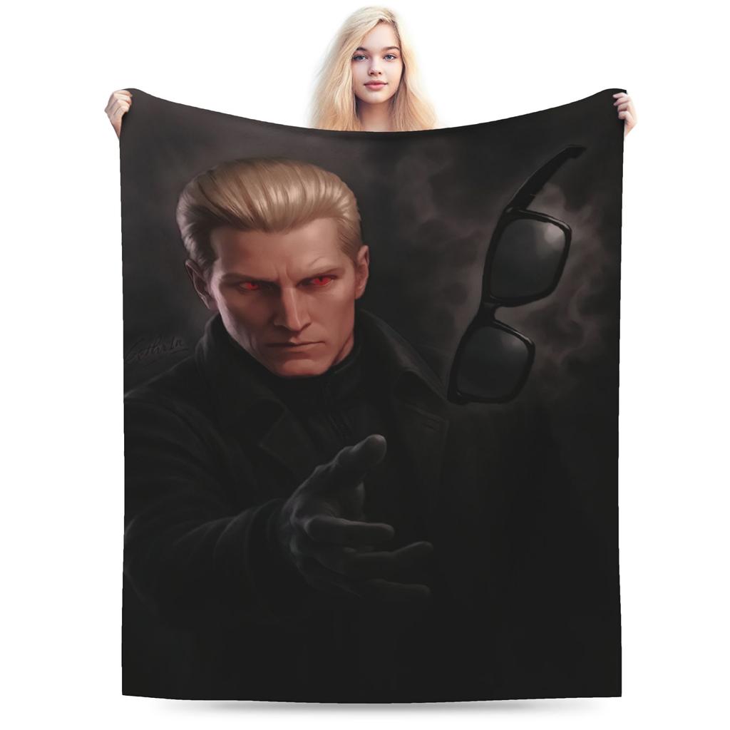 Y2K Albert Wesker Deky Super Měkký Flanel Pohodlná Přehozová Deka Lze Prát v Pračce