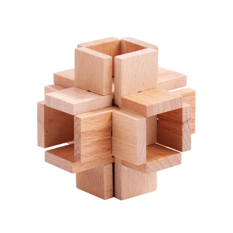 Luban Lock Classical Wood Puzzle Set for Kids - Mortise and Tenon Design