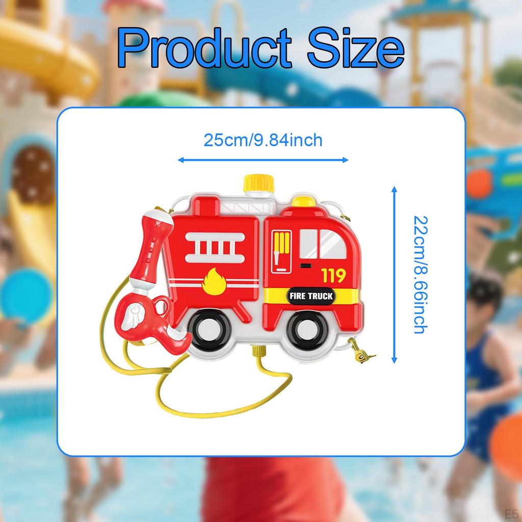 Ryggsekk med vannleke for barn til brannmann-rollelek, ideell utendørs moro