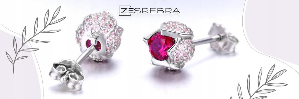 S925 Earrings Flowers Tulips Colorful Zircons