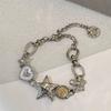 Ästhetisches Herz Stern Kettenarmband Stilvolles Perlenarmband Schickes Armband Charm-Armband Perfektes Geschenk für Modebegeisterte