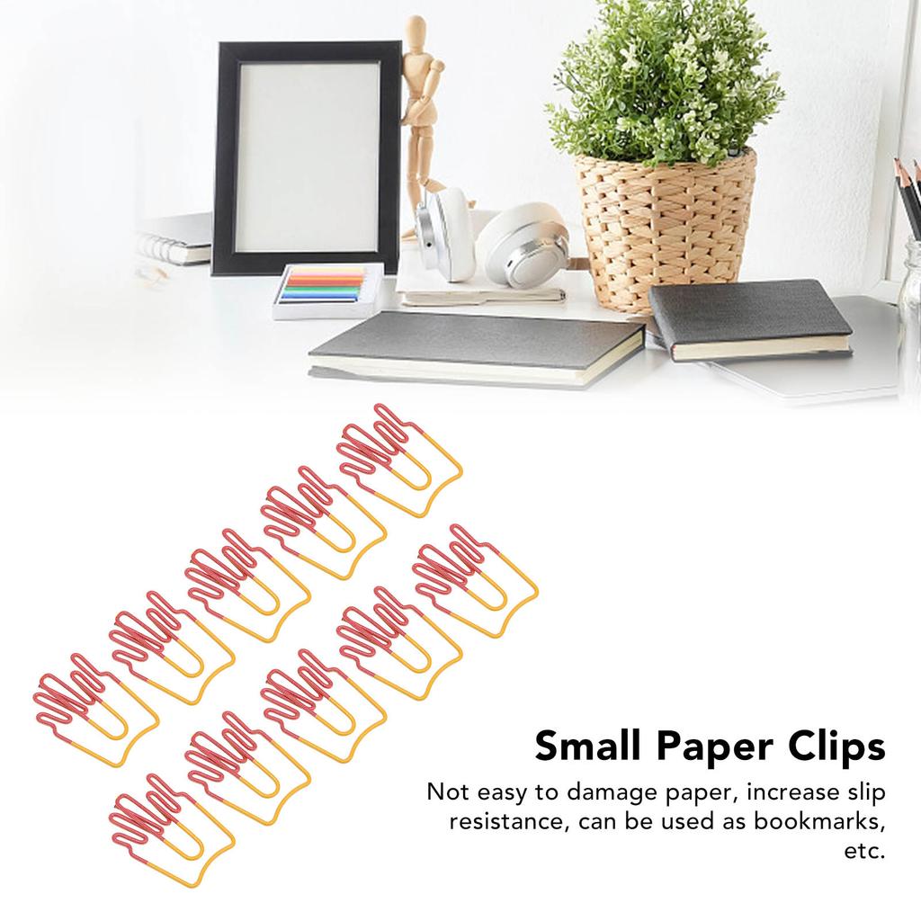 100Pcs Paper Clips Cute French Fries Shape Electroplating Process Lightweight Portable Metal Paperclip