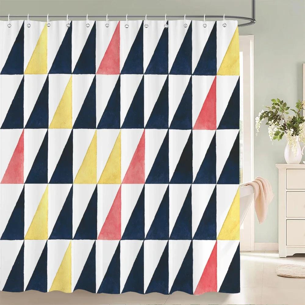 Modern Art Style Marble Printing Shower Curtain Waterproof Polyester Fabric Bathroom Curtains Geometric Pattern Decor Curtains