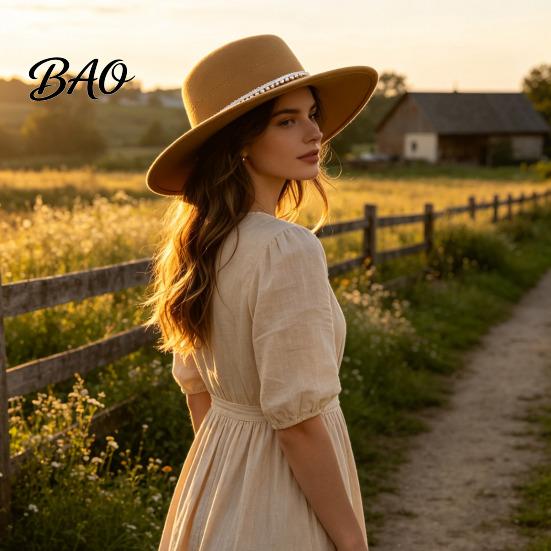 Retro Hepburn Style Cloche Wide Brim Wool Felt Hat for Women, Vintage Flat Top Fedora Fashionable Decorative with Faux Pearl Trim, Elegant Winter Cap