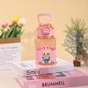 Water Bottle Hot Silicone Square Cup High Value Large Capacity Children's Cartoon Portable Water Cup Outdoor Straw Plastic Cup