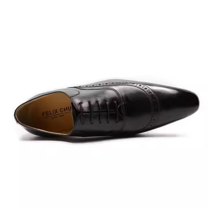 Spring New Men'S Dress Business Casual Leather Shoes British Retro Pointed Leather Shoes Men'S Shoes Wedding Shoes Large Size