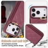 Crossbody Long Lanyard Lychee-patterned Grid Card Holder Phone Case For iPhone 17 Pro Max 16 Plus 15 14 13 12 11 Portable Cover
