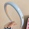 Einfaches einfarbiges PU-Leder-Stirnband für Damen, elegantes Ausgehen, Gesichtswasch-Stirnband, Mode-Mädchen-Haarschmuck, Haargummi