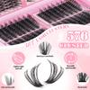 576 Clusters Of Single-Cluster False Eyelashes 8-16Mmdiy Segmented Natural Dense D-Curve Self-Grafting