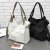 Fashion Canvas Bags Students Handbag Shoulder Bag Large Capacity Solid Color Totes Shopper Bag Casual Female Cross Body Bag
