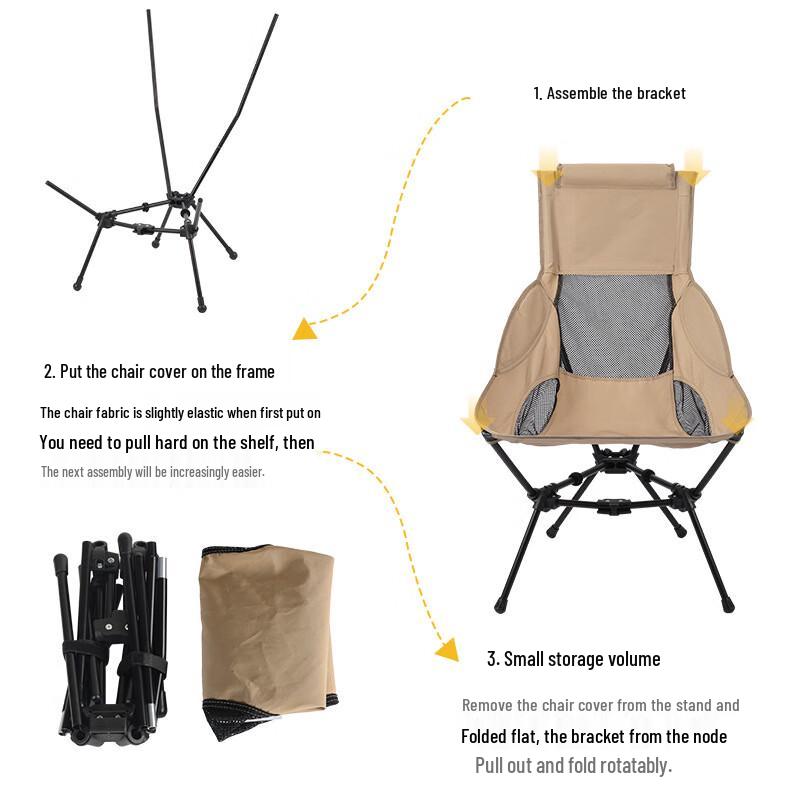 Outdoor Folding Aluminum Moon Camping Chair