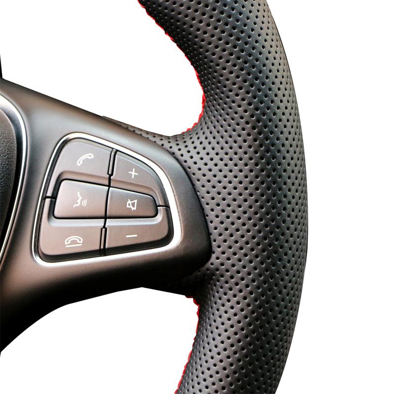 Mikrofaser-Leder Auto Lenkradabdeckung Für Peugeot 208 Peugeot 2008 DIY Handnähen Lenkradbezug Hülle