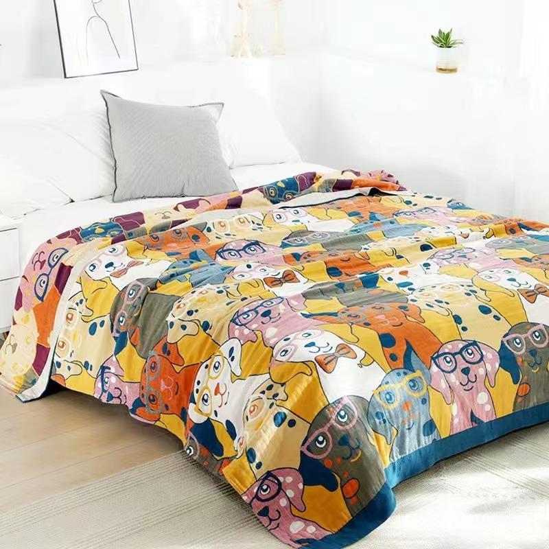Multi-layer gauze cotton blanket bed cover towel blanket antibacterial anti-mite moisture absorption breathable soft skin-friendly blanket