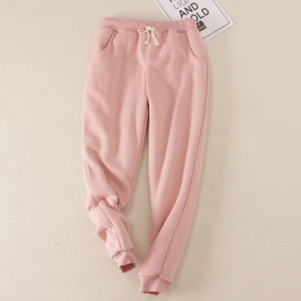 Ladies Color Big Yard Filling Loose Thickening Show Thin Warm Pants Trousers