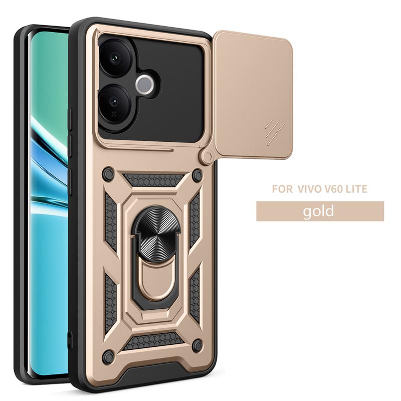 For Vivo V60 Lite 5G Push Pull Camera Lens Protector Case For Vivo V40 V50 V60 Pro Lite 5G 4G Phone Cases Armor Shockproof Coque