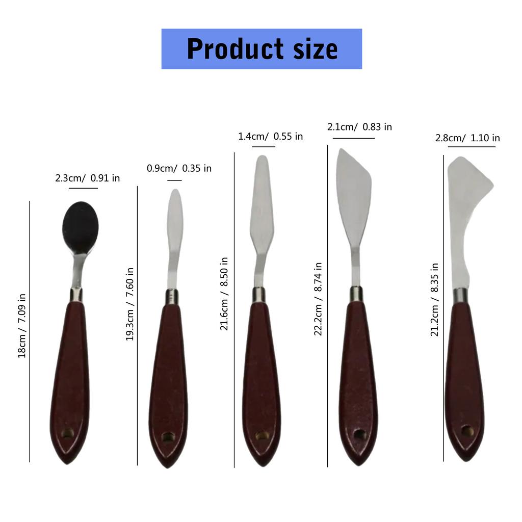 5 Pcs Palette Knife Set Painting Spatula Set Palette Knife Painting Tool Painting Supplies for Artists Enthusiasts Students