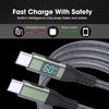 PD60W Dual Head Type-C LED Digital Display Super Fast Charger Data Transfer Braided Cord for Huawei Xiaomi Phone Charging Cable