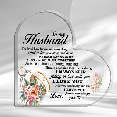 2D Flat Heart-Shaped Love Letter Acrylic Desktop Decoration, Anniversary Token Gift, Suitable for Wall Decoration, Porch, Room, Villa, Accents Home, H