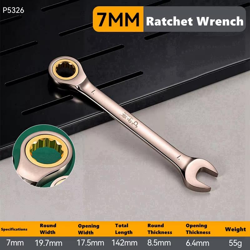 6-11mm Key Wrench Flexible Golden Ratchet Wrenches Torque Universal Spanners for Car Motorcycle Repair Tools Metric Hand Tool