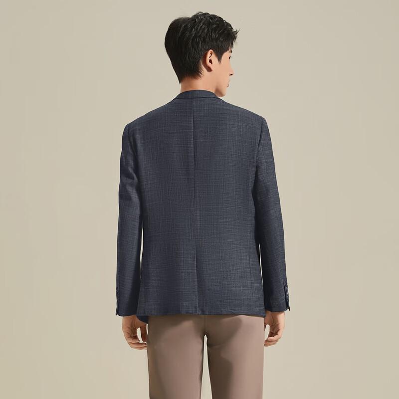 Seven Men's Pure Wool Textured Jacquard Business Blazer