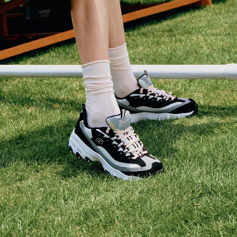 Skechers D Lites Women s Panda Chunky Platform Sneakers 13143-BKGY 38