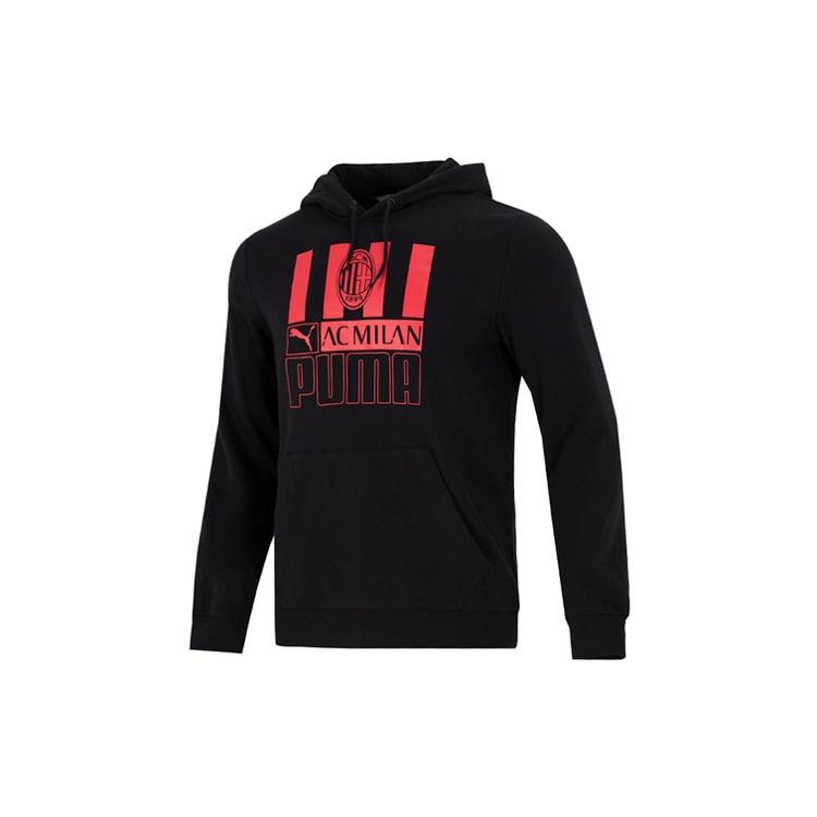 PUMA AC Milan Football Black Pullover Hoodie Black Men s 767599-01 S