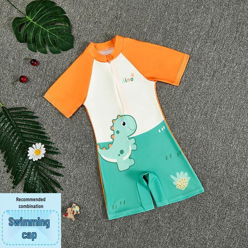 2025 New Boys' One-Piece Swimsuit: Quick-Drying, Sun Protection for Toddlers to Big Kids