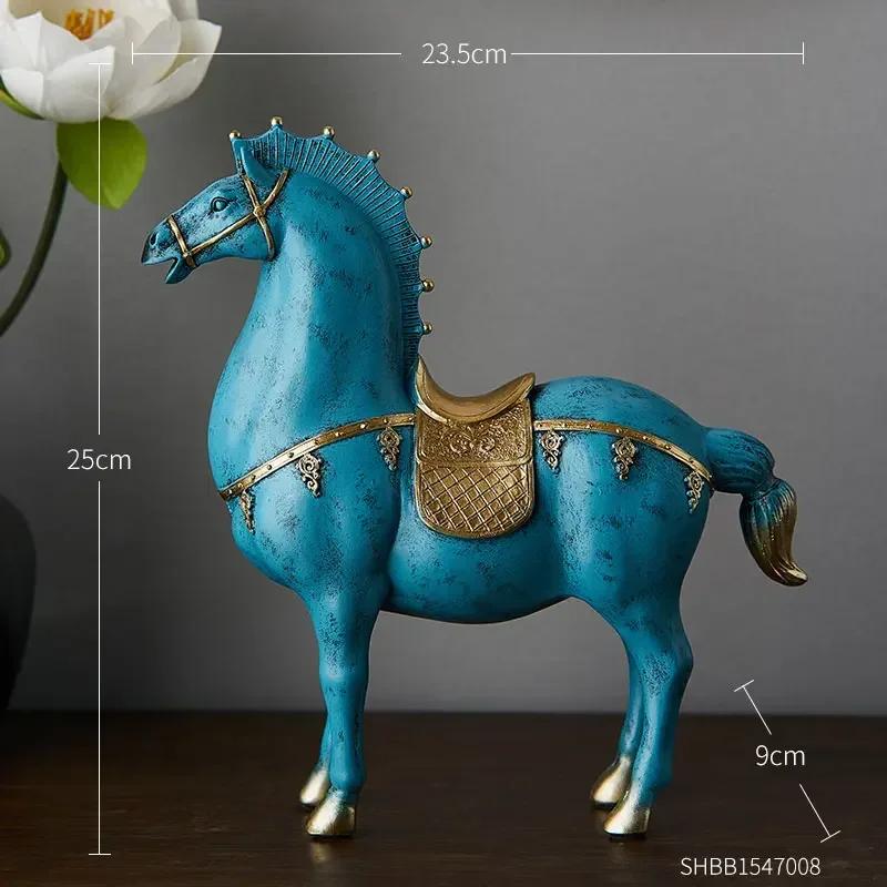 

Chinese Style Horse Sculpture Ornament, Living Room Office Desk Decor Statue, Housewarming Gift, Lucky Home Accent