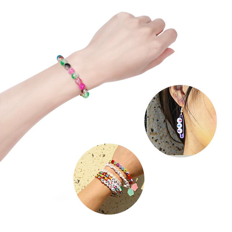 50pcs 8/10/12mm Cracked Crystal Acrylic Beads Colorful Round Loose Spacer Bead For Jewelry Making DIY Bracelet Necklace Findings