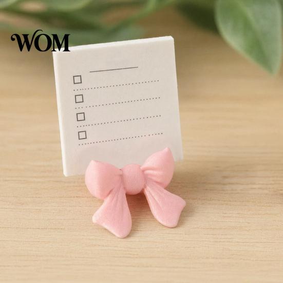 Soft Color Bow Decor Photo Stand, 3D Printed Mini Decorative Rack, Holder Handicraft Display Rack for DIY Crafts Gift Box Packaging Dollhouse