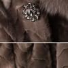 Winter Women's Mink Coat Fluffy Luxury Mid-Length Fur Coat with Fox Fur Collar