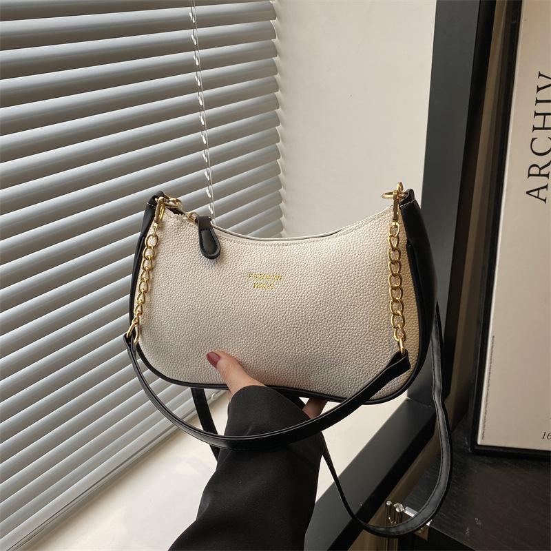Underarm Bag Women's New Trendy Fashion Shoulder Handbag Texture Women's Spring Lychee Pattern Work Small Bag