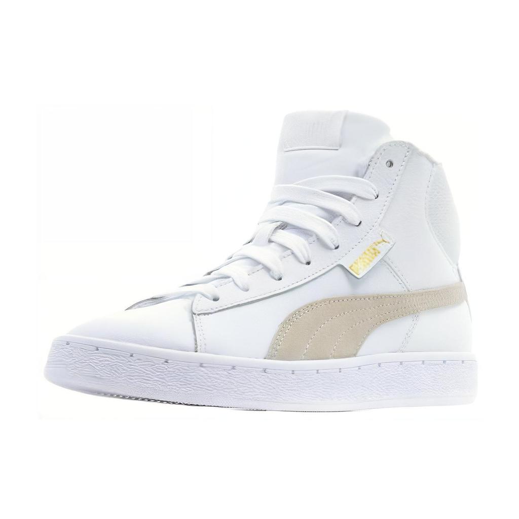 Puma Mid Leather Fur Lined Comfortable Casual Warm Thickened Durable High Top Sneakers Unisex Sneakers White 364977-02