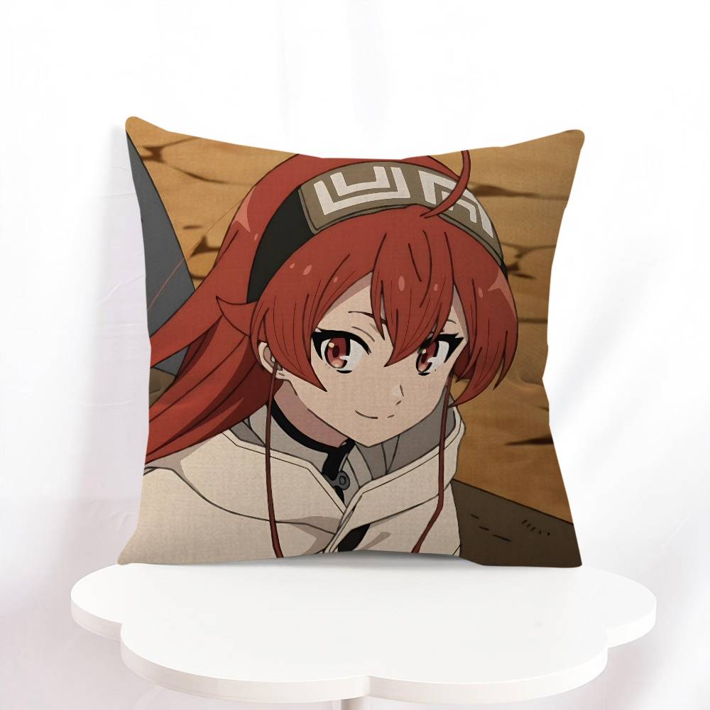 Eris Boreas Greyrat Kuddfodral Tecknad Soffa Dekorativt Hem Dubbelsidig Tryck Kort Plysch Söt Kuddfodral