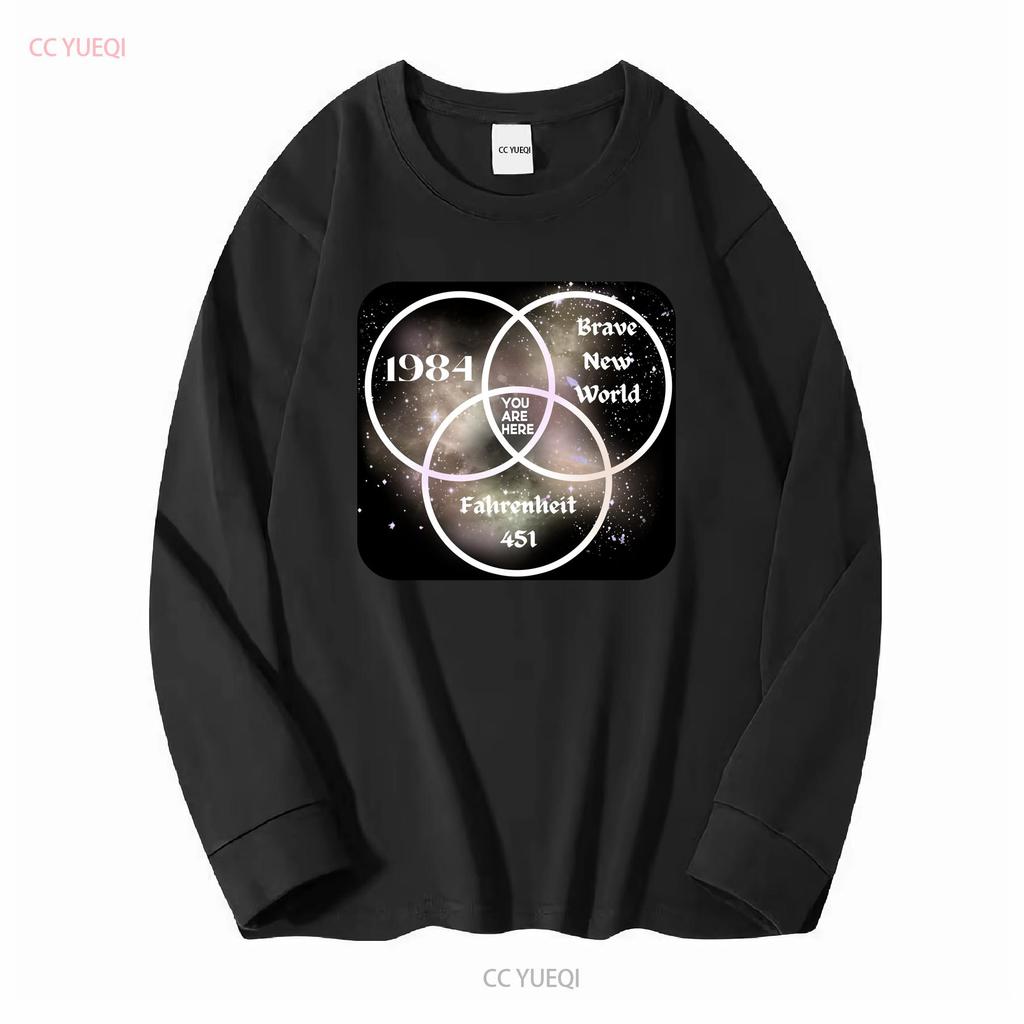 NEUES LIMITIERTES 1984 Brave World You Are Here Dystopie T-Shirt lang- oder kurzärmelig vintage gewaschen Herrenmode Streetwear