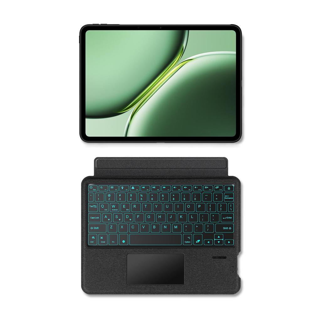 Compatible OPPO Pad3 Pro 12.1" Split Screen Bluetooth Keyboard Leather Case with Backlit Touch