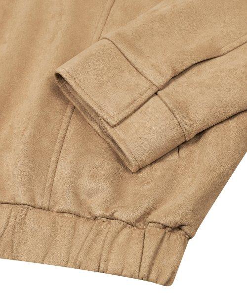 Ironyporno Whiteline 86-Iro231 Curved Stitch Blouson Suede Jacket Camel