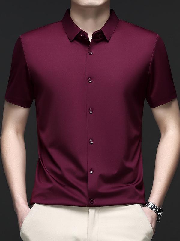 Men's Summer Ice Silk Non-Iron Short-Sleeve Business Shirt