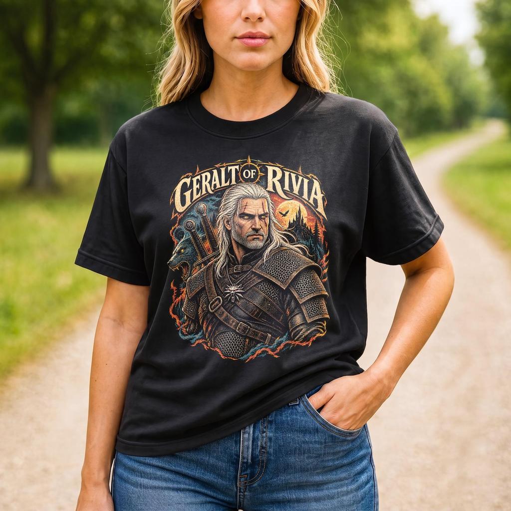 Geralt of Rivia Portrait T-Shirt | Witcher Graphic Tee