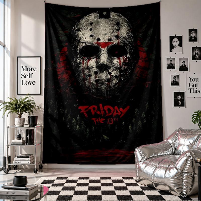 Wall TapestryFriday the 13th Jason Voorhees Art Hanging Cloth Decorative Background Cover for Room Decoration