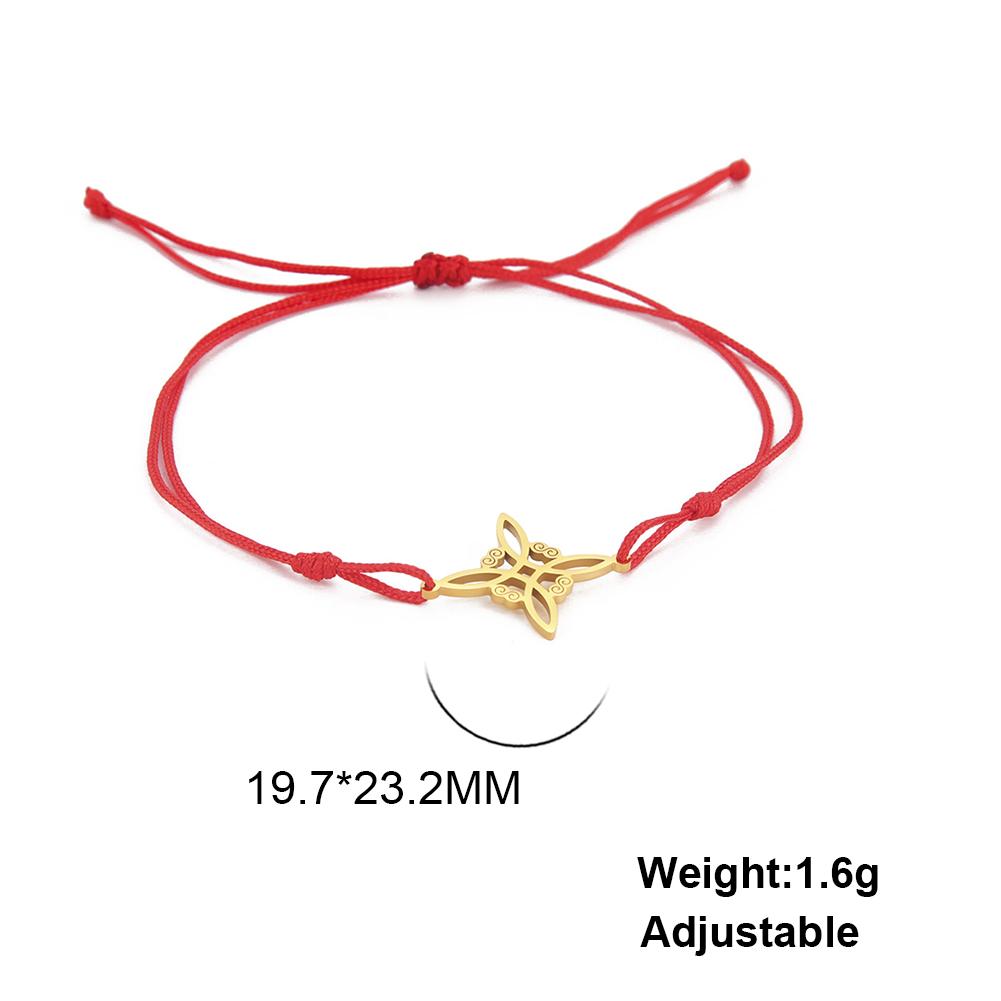 Stainless Steel Witch Knot Pendant Bracelet for Women Men Jade Cord Rope Bracelets Wicca Witchcraft Amulet Jewelry Gift
