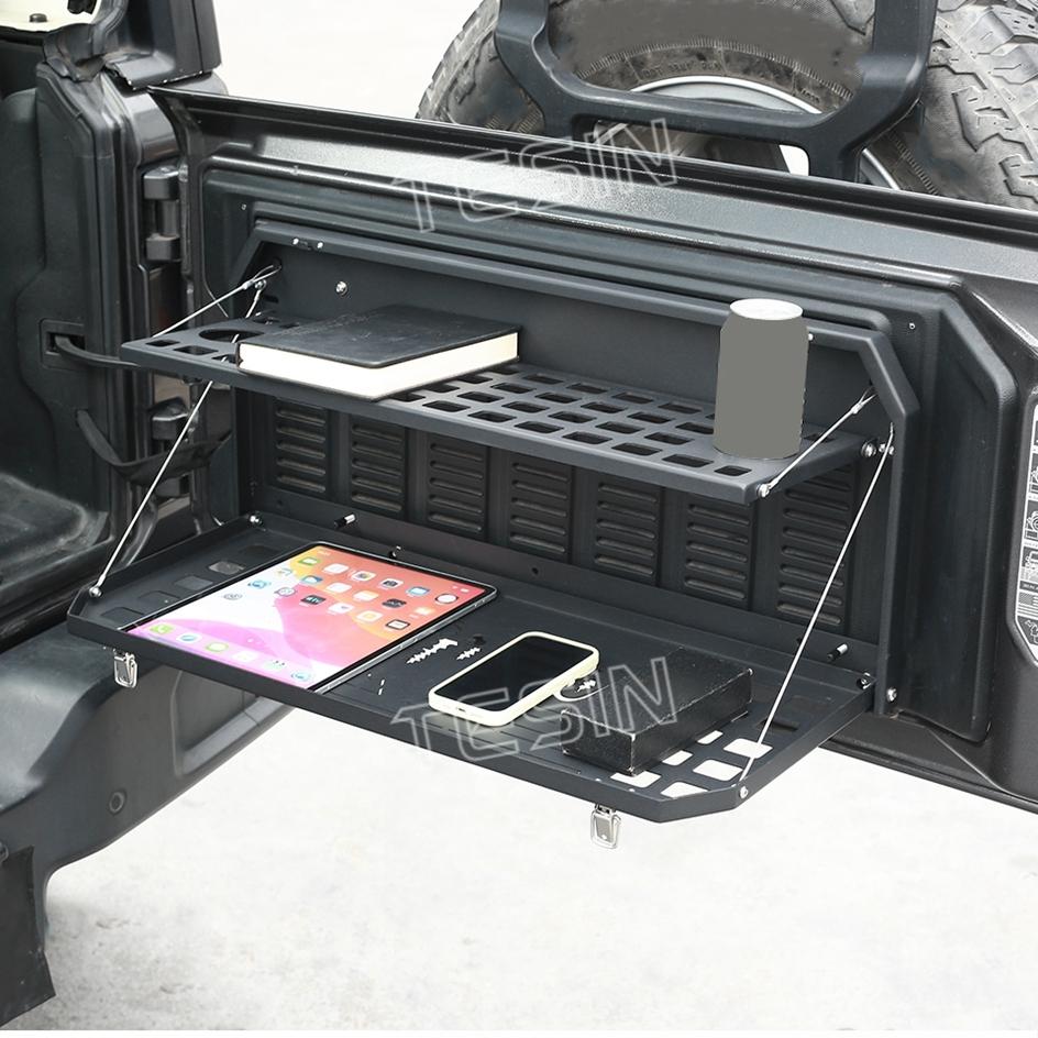 TESIN Car Tailgate Table Rear Door Foldable Shelf Cargo Luggage Storage Rack for Jeep Wrangler JK JL 2007-2022 2023 Accessories