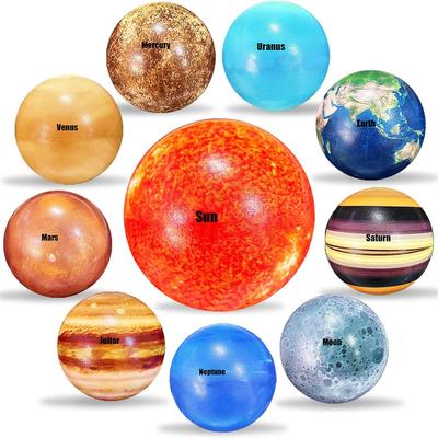 10PCS Solar System Planet Stress Balls Stress Relief Planets Balls Anti Stress Solar Educational Balls Birthday Gifts