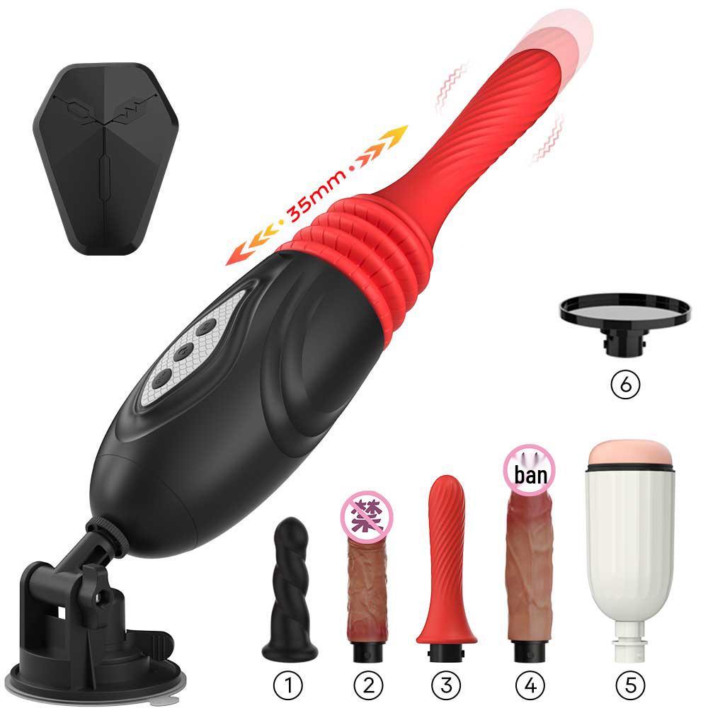 מכשיר אוננות טלסקופי עם רטט וחימום למבוגרים עם 9 הגדרות תדר