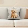 Cute Puppy Gold Retriever Dog Friend Pillow Cover Cushion Case Sofa Couch Modern Apartment Decor Family Furnishing
