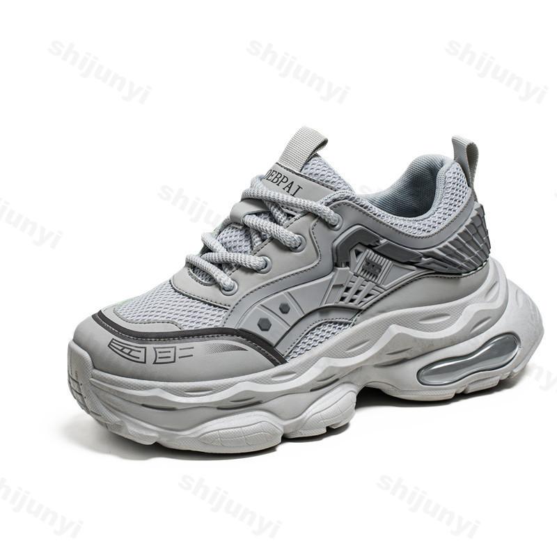 Fashion 2025 New Men Casual Shoes Spring Fashion Trend Thick Sole Sports Shoes Height Increasing Mesh Breathable Lace-up Chunky sneakers