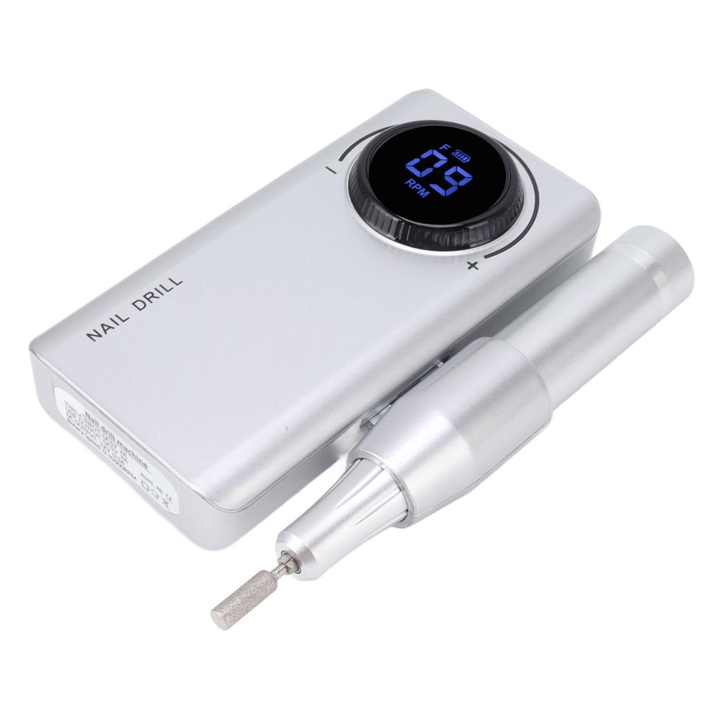 Electric Nail Drill Machine 35000RPM LED Display Rechargeable Nail Polishing Grinding Machine