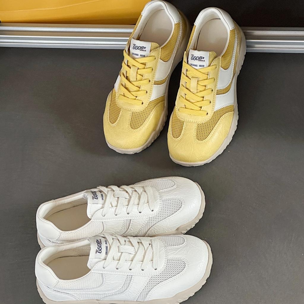 Leather mesh breathable German training shoes women's 2025 summer new versatile soft-soled Forrest Gump shoes sports and leisure board